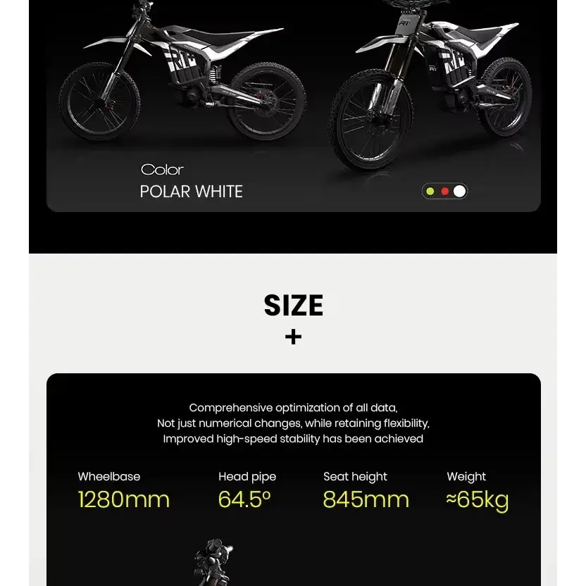 2025 New Reroad R1 Electric Dirt Bike 72V40Ah 17KW