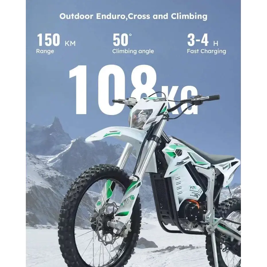 Electric Dirt Bike - 125km/h Off-Road Motorcycle with Mid-Drive Motor,