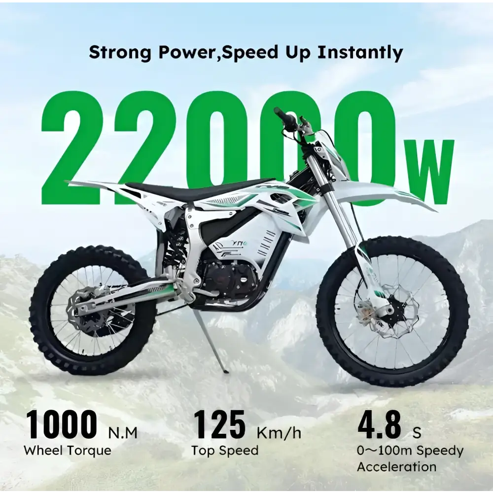 Electric Dirt Bike - 125km/h Off-Road Motorcycle with Mid-Drive Motor,