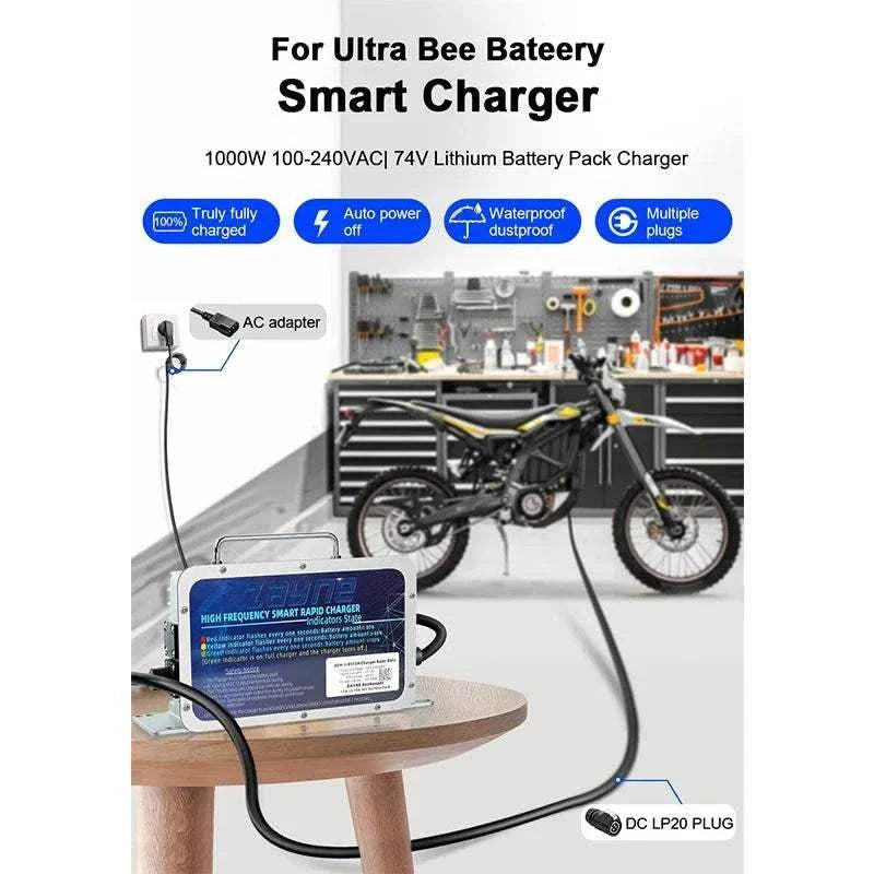 surron Ultra bee Electric vehicle 85V12A Waterproof Smart charger wide