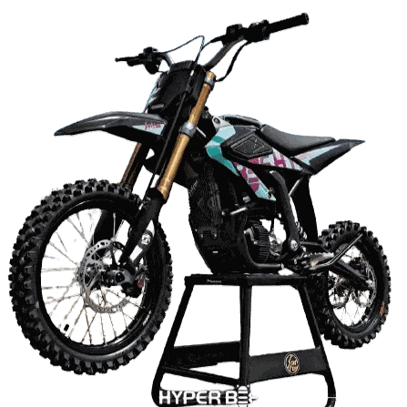 5000W Surron Hyperbee electric dirt bike with off-road tires and advanced suspension system