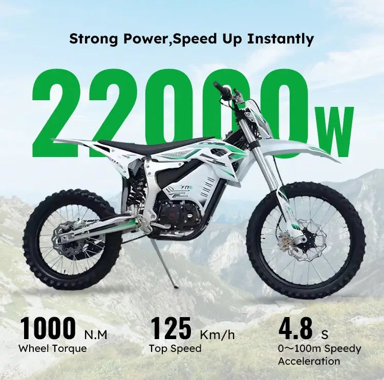 Electric Dirt Bike - 125km/h Off-Road Motorcycle with Mid-Drive Motor Fast E-Bike for Adults New 2024 Model