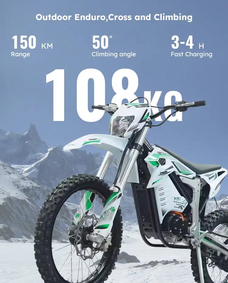 Electric Dirt Bike - 125km/h Off-Road Motorcycle with Mid-Drive Motor Fast E-Bike for Adults New 2024 Model