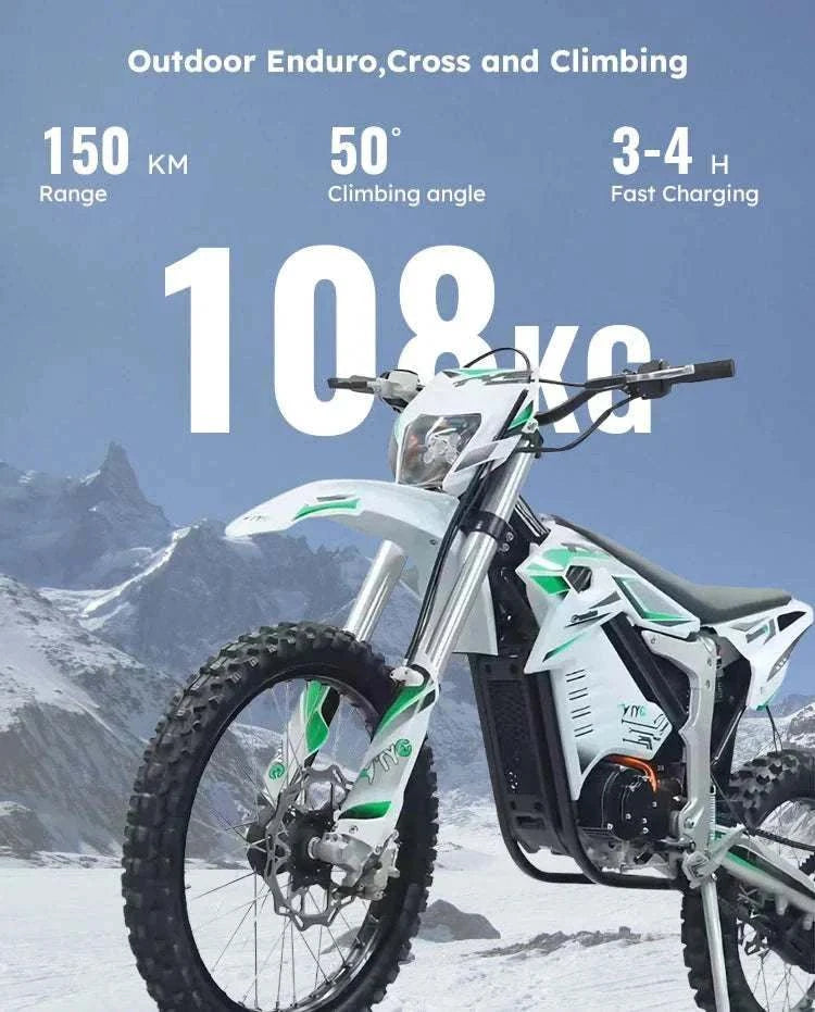 Electric Dirt Bike - 125km/h Off-Road Motorcycle with Mid-Drive Motor,