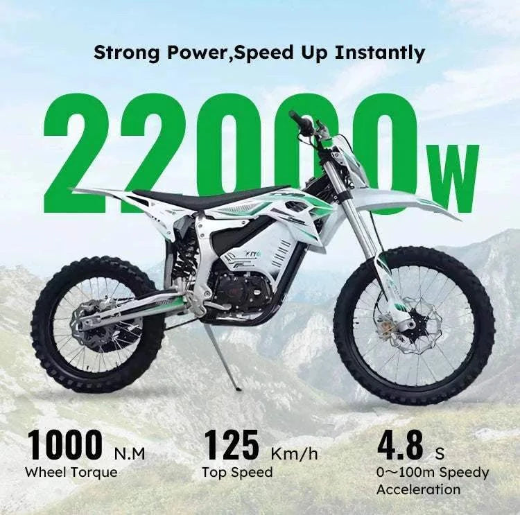 Electric Dirt Bike - 125km/h Off-Road Motorcycle with Mid-Drive Motor,