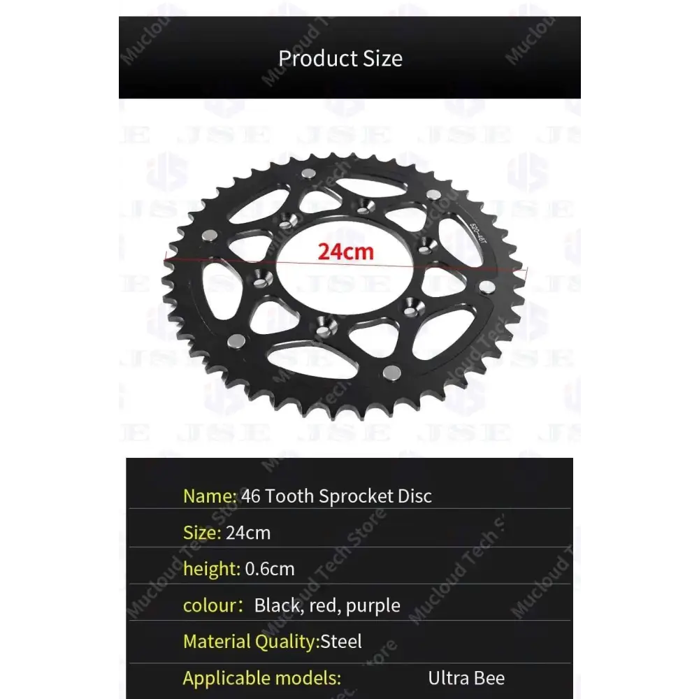 For Ultra Bee Steel-clad Aluminum  46 Tooth Sprocket Disc  Plate E-bik