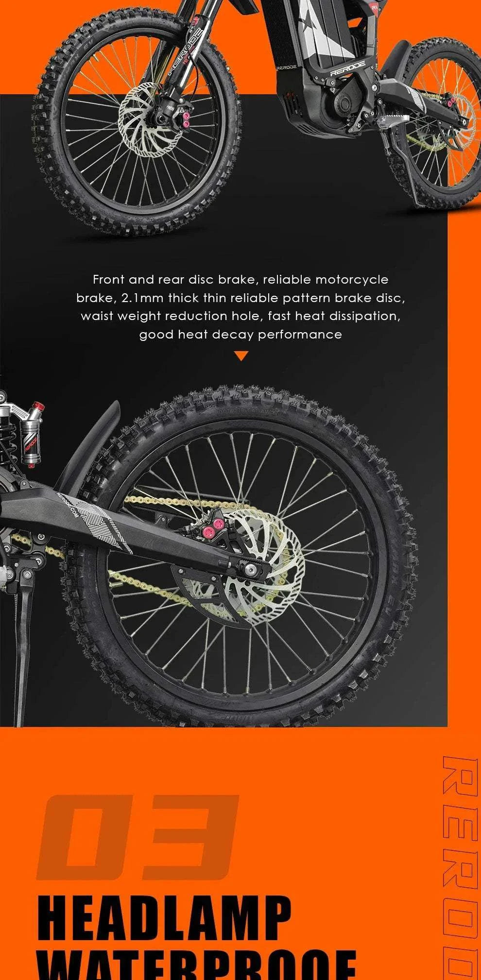 HEZZO 8000W Electric Dirt Bike 72v 35Ah Electric Bike Middrive Rerode 